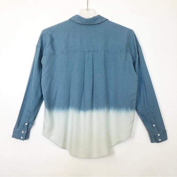 SPLENDID XS Blue chambray Bleach Dip Dyed Boyfriend Shirt - Picture 4 of 8